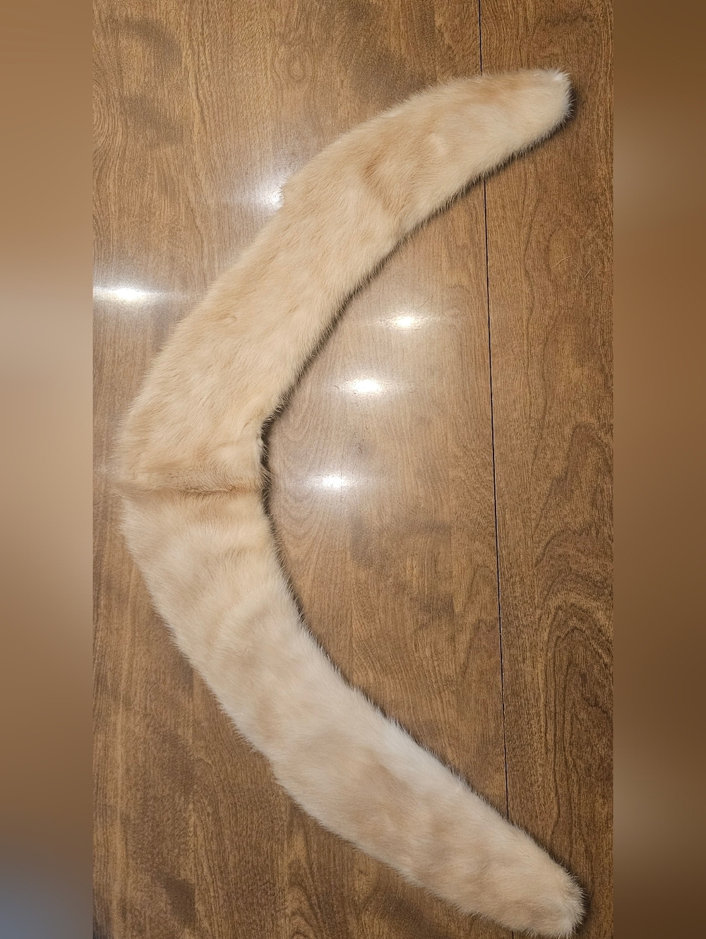 Champagne Beige Rabbit Fur Collar Scarf